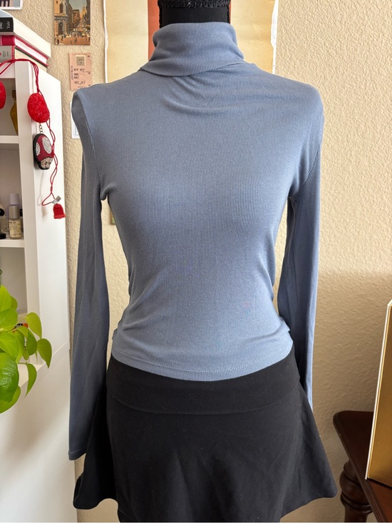 Madewell Tops - NWOT Madewell Soft Ribbed Turtleneck in Dusty Blue Cotton/modal blend
